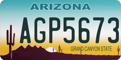 AZ license plate AGP5673