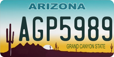 AZ license plate AGP5989