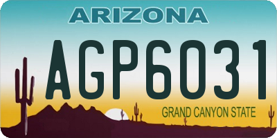 AZ license plate AGP6031
