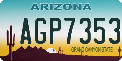 AZ license plate AGP7353