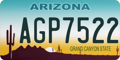 AZ license plate AGP7522