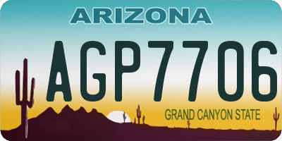 AZ license plate AGP7706