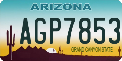 AZ license plate AGP7853