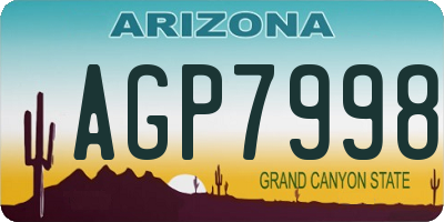 AZ license plate AGP7998