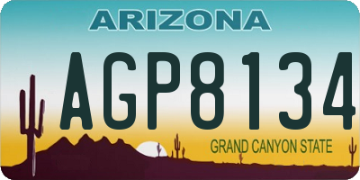 AZ license plate AGP8134