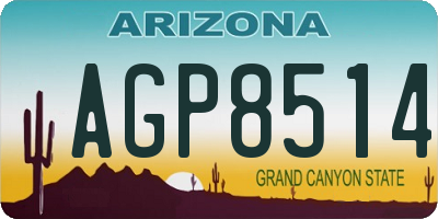 AZ license plate AGP8514
