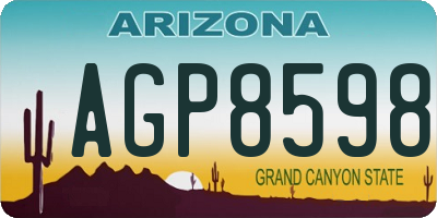 AZ license plate AGP8598