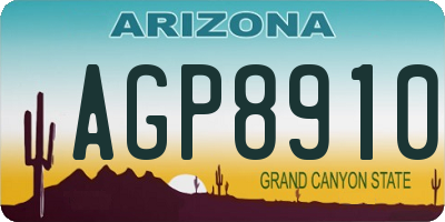 AZ license plate AGP8910