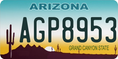 AZ license plate AGP8953