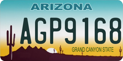 AZ license plate AGP9168