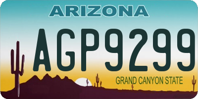 AZ license plate AGP9299