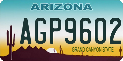 AZ license plate AGP9602