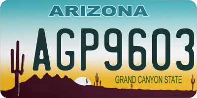 AZ license plate AGP9603