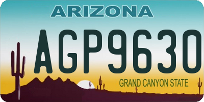AZ license plate AGP9630