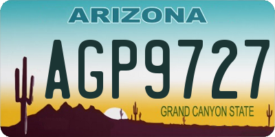 AZ license plate AGP9727