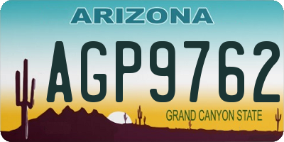 AZ license plate AGP9762