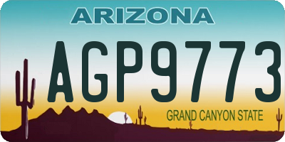 AZ license plate AGP9773