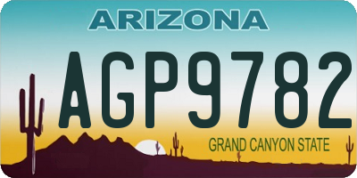 AZ license plate AGP9782