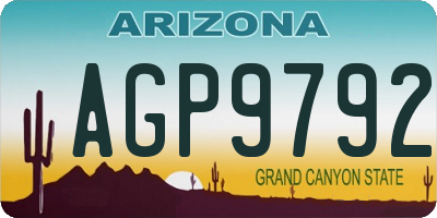 AZ license plate AGP9792