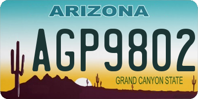 AZ license plate AGP9802