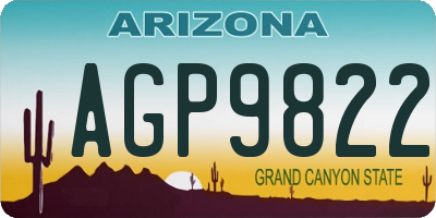 AZ license plate AGP9822