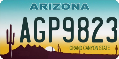 AZ license plate AGP9823