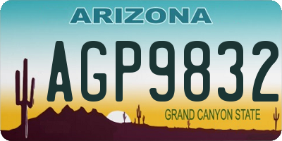 AZ license plate AGP9832