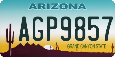 AZ license plate AGP9857