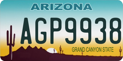 AZ license plate AGP9938