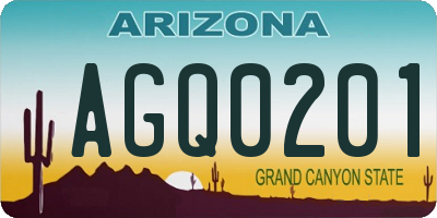 AZ license plate AGQ0201