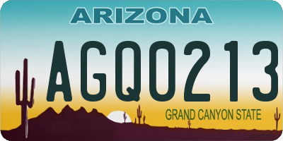 AZ license plate AGQ0213