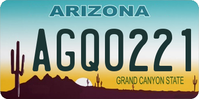 AZ license plate AGQ0221