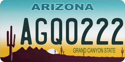AZ license plate AGQ0222