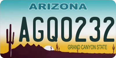 AZ license plate AGQ0232