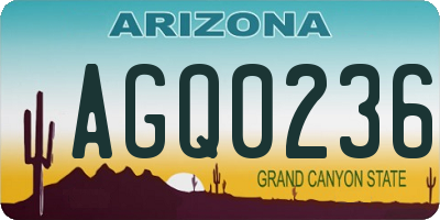 AZ license plate AGQ0236