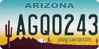 AZ license plate AGQ0243