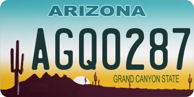 AZ license plate AGQ0287