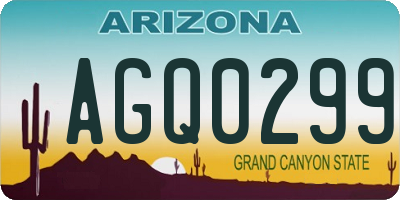 AZ license plate AGQ0299
