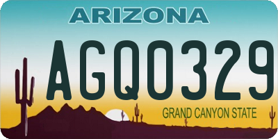 AZ license plate AGQ0329