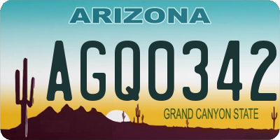 AZ license plate AGQ0342