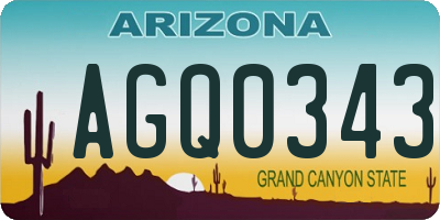 AZ license plate AGQ0343