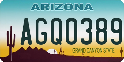 AZ license plate AGQ0389