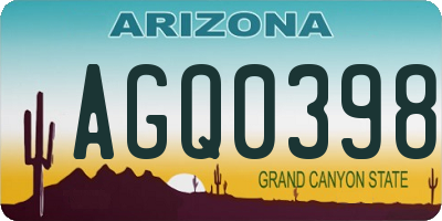 AZ license plate AGQ0398