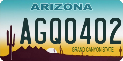 AZ license plate AGQ0402