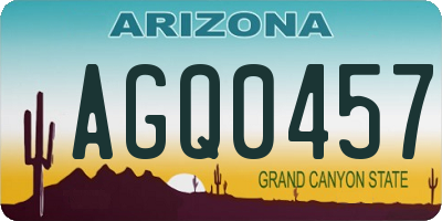 AZ license plate AGQ0457