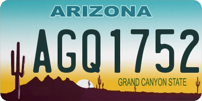 AZ license plate AGQ1752