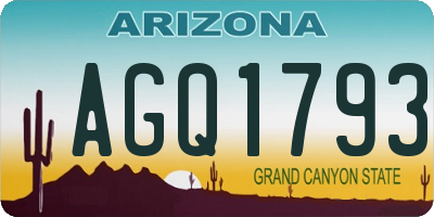 AZ license plate AGQ1793