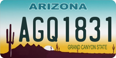 AZ license plate AGQ1831