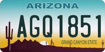 AZ license plate AGQ1851
