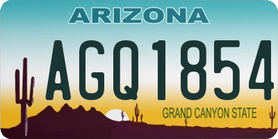 AZ license plate AGQ1854